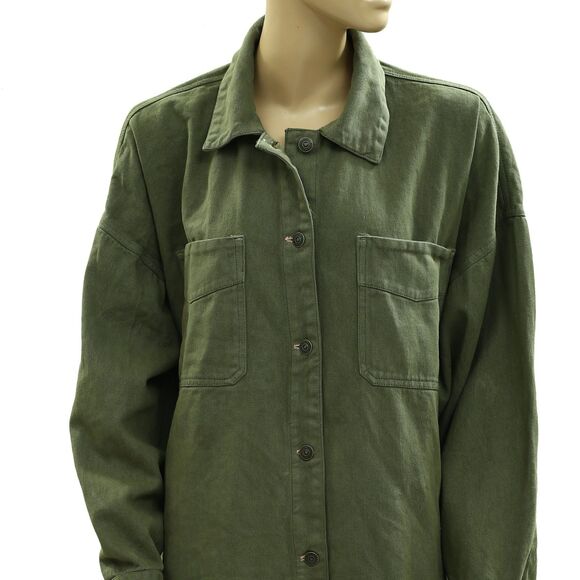 Free People We The Free Madison City Denim Jacket Top Oversized M New 285614 - Picture 8 of 10